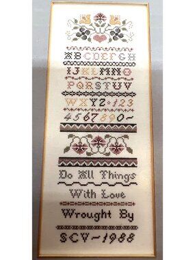 The Sweetheart Tree "Do All Things With Love" Cross-Stitch Sampler Pattern By Sa